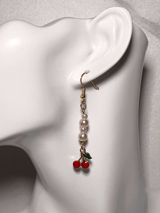 Cherry Kiss Pearl Earrings