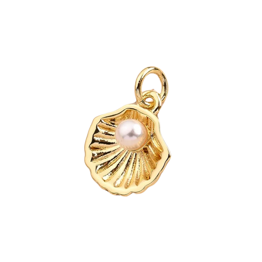 Gold Clam With Pearl