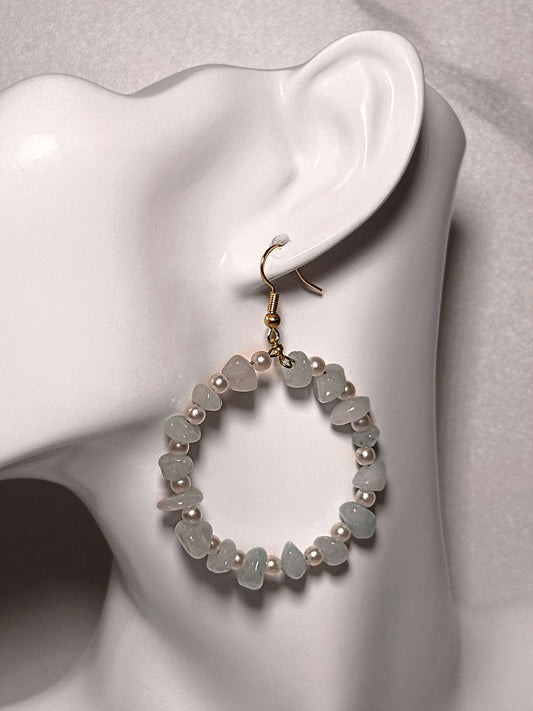 Handmade Blue Hoop Earrings