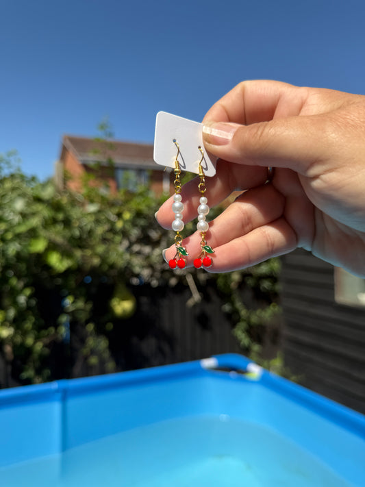 Cherry Kiss Pearl Earrings