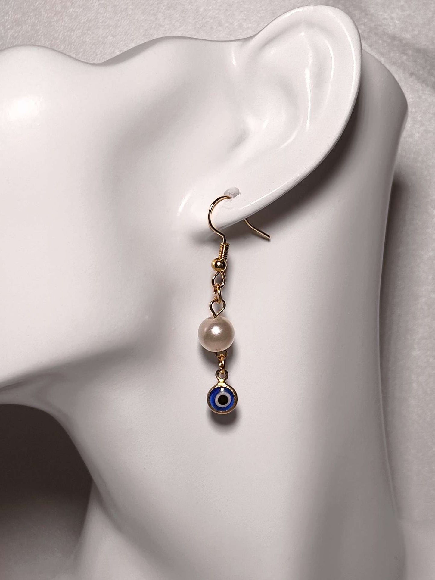 Guardian Glow Evil Eye & Pearl Drop Earrings